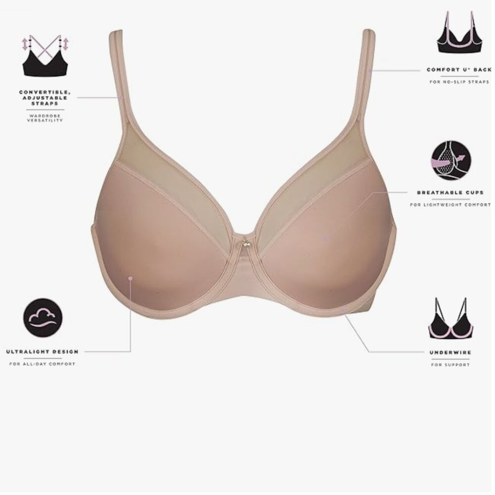 BALI BRA BUNDLE 2 NWT + 1 EUC Convertible One Smooth U Ultra Light Underwire - Picture 2 of 14